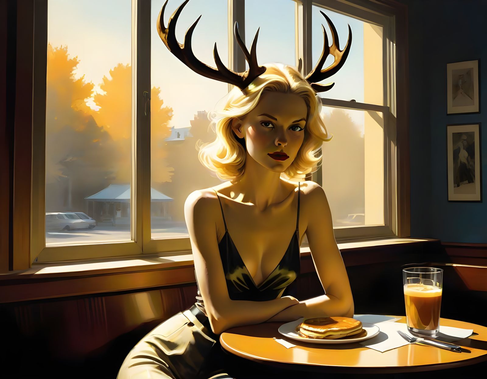 Bright Colors Meet Fine Art in Surreal Café Scene as a Moder...