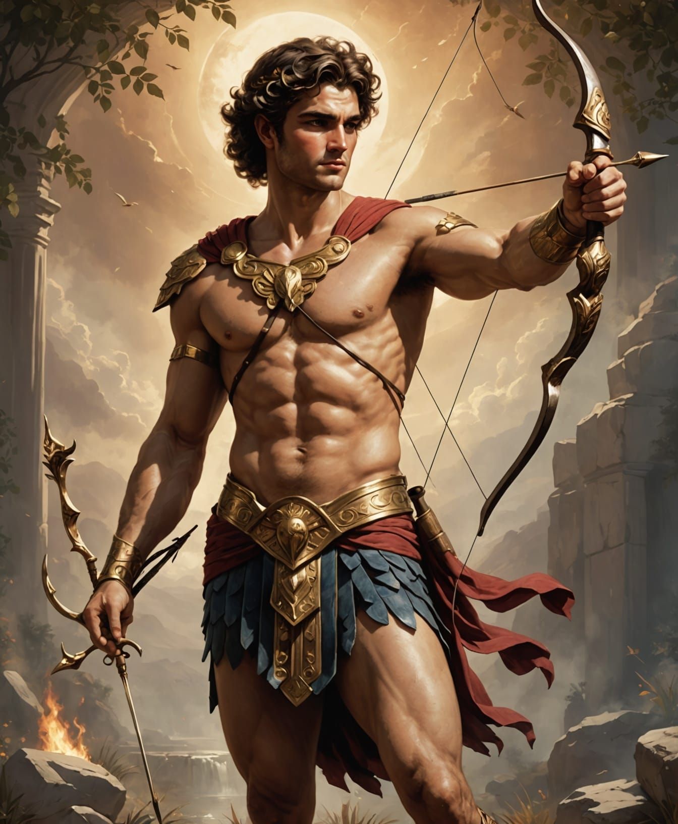 Classical Greek God of Love Portrayed with Charm