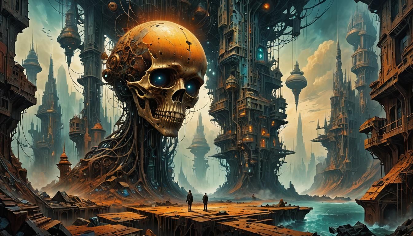 Futuristic Dystopian Sci-Fi Masterpiece in 3D Shading