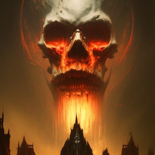 Tainted Evil Skull in Dark Fantasy Style