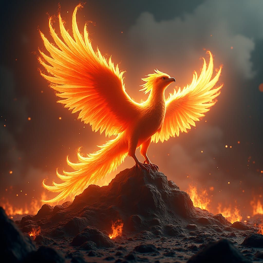 Fiery Phoenix Rising: Volcanic Ashes and Fantasy Realm