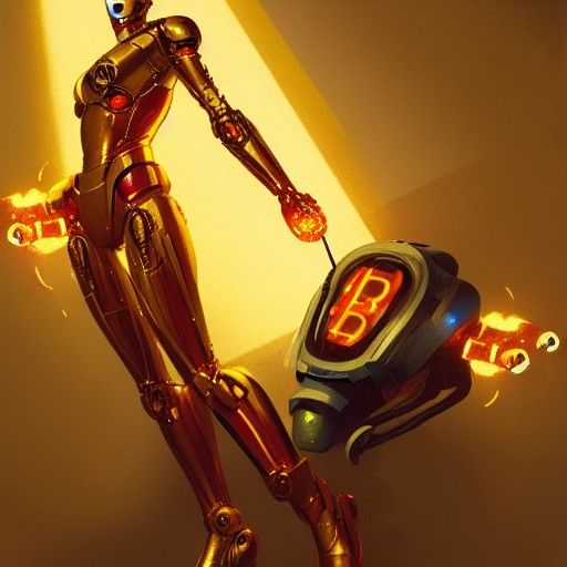 Golden Ironman Robot at Comicon, Digital Art