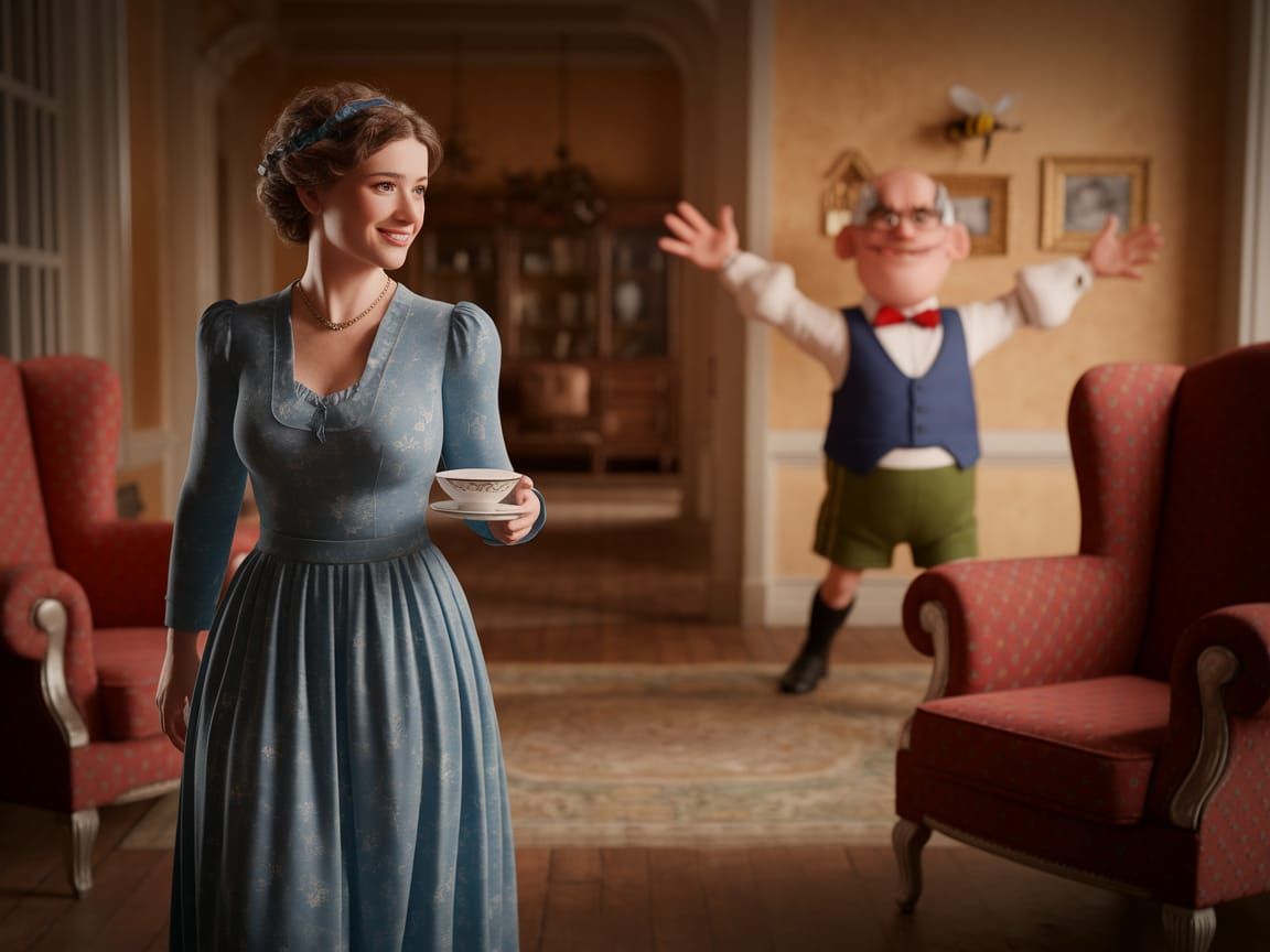 The Duchess of Kircaldy always smiling and arriving late for...