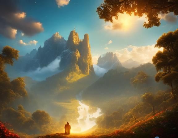 Cosmic Landscape with Hyperrealistic Detail