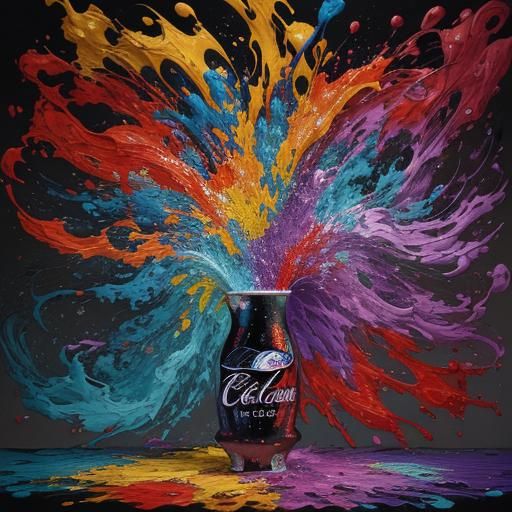 Abstract Cola Bottle with Explosive Color