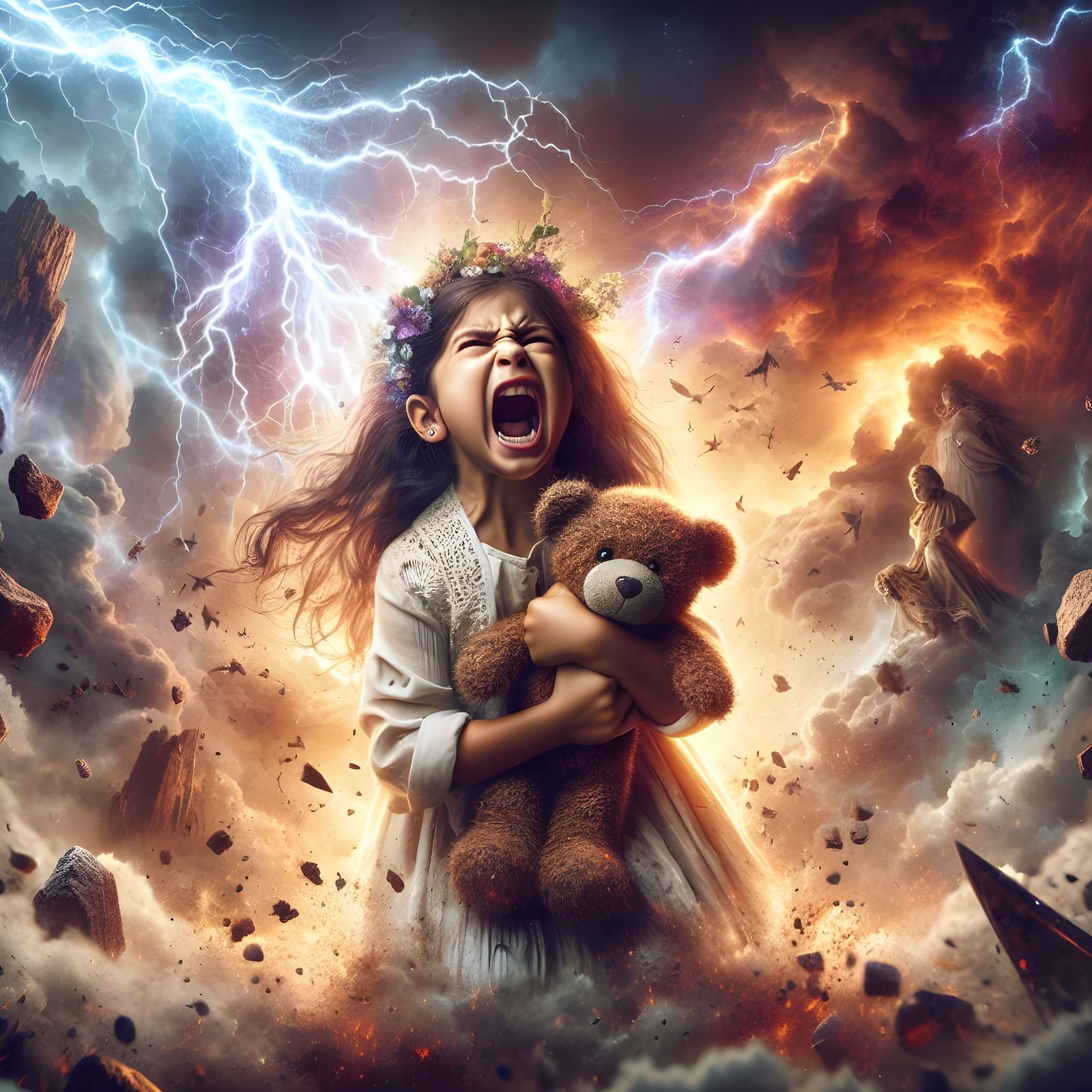 Young Girl Unleashes Fury, Summoning Cataclysmic Chaos