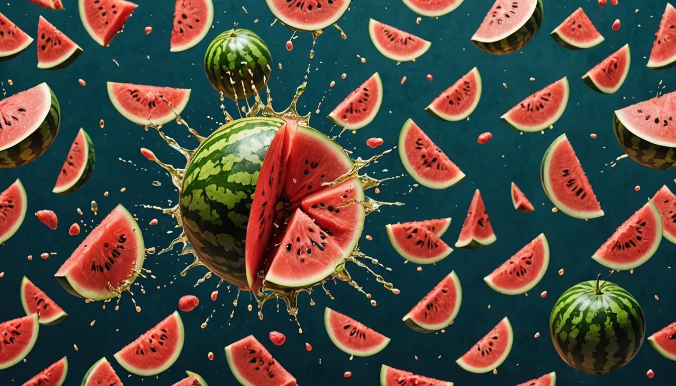Flying Dagger Slices Watermelon in Slow Motion