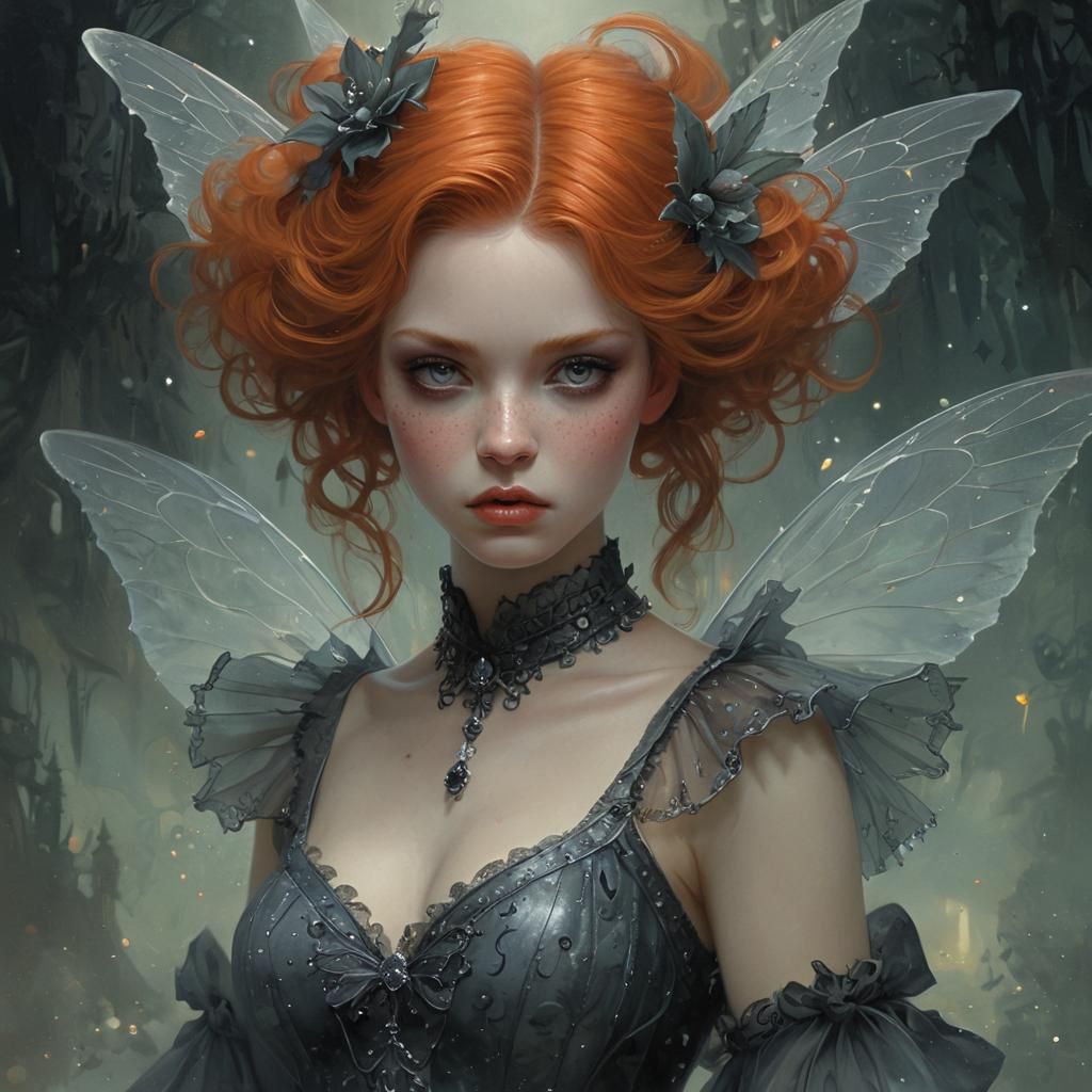 Fairy Girl in Crystal World Digital Painting