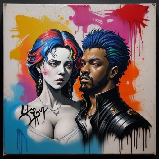 Otello and Desdemona in Graffiti Street Art