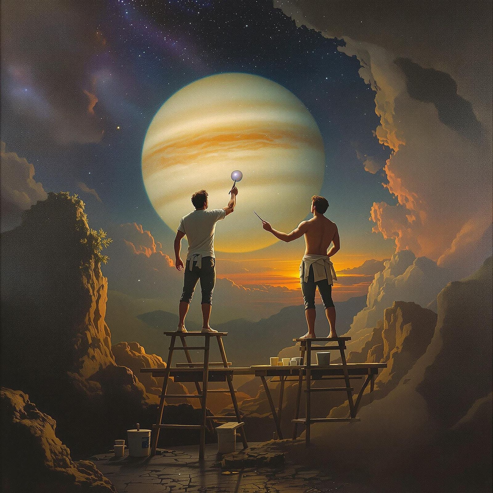 Painters Recreate Jupiter on Io