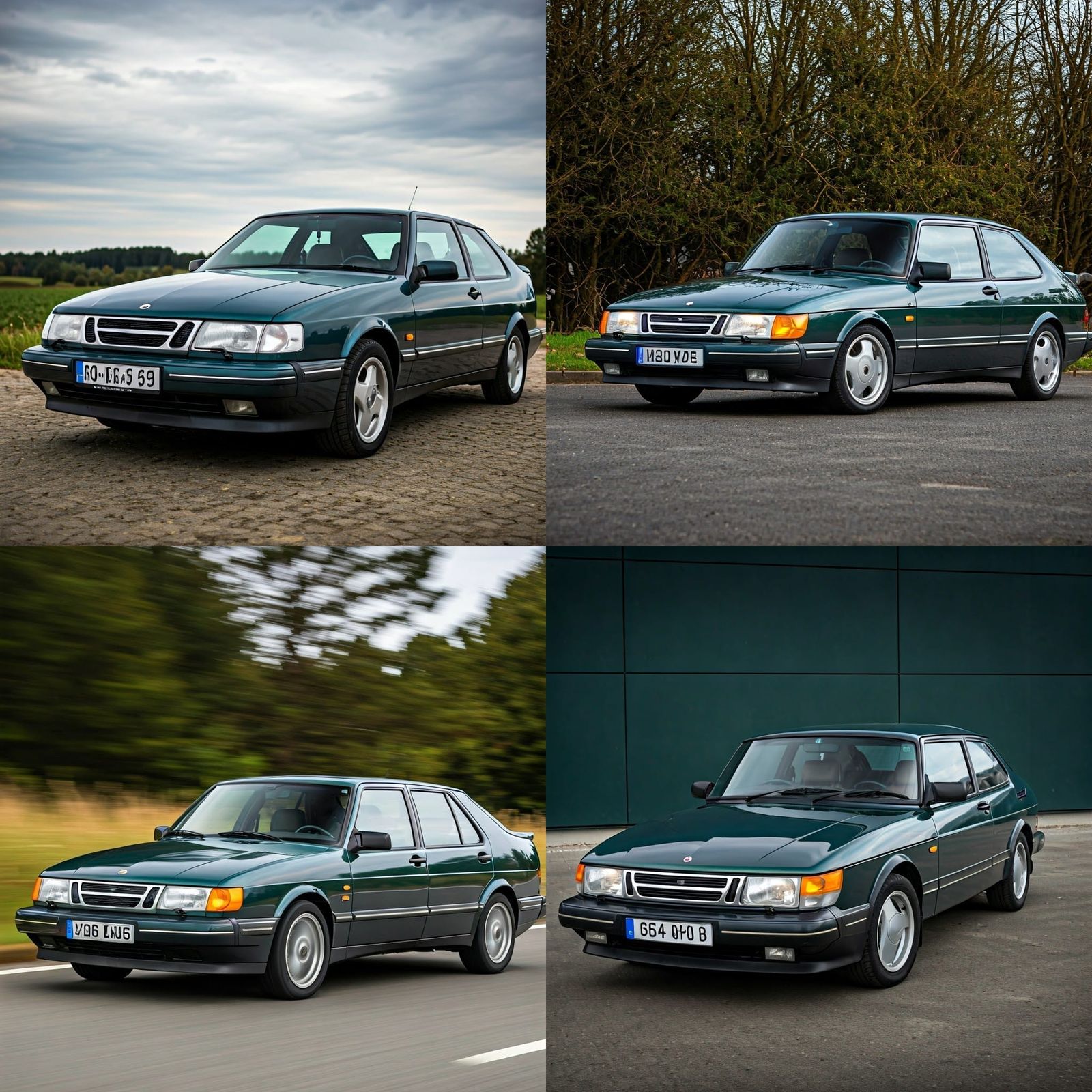 Dark Green SAAB 9000 Aero in Brilliant Bokeh