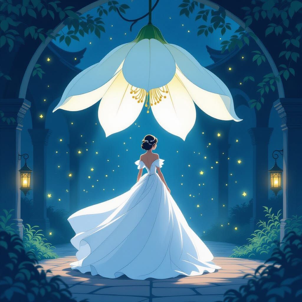 Moonlit Princess in Moonflower Gown