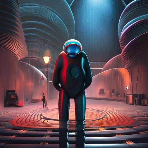 Alien Gazing at Rain: Pixar-Style 3D Render