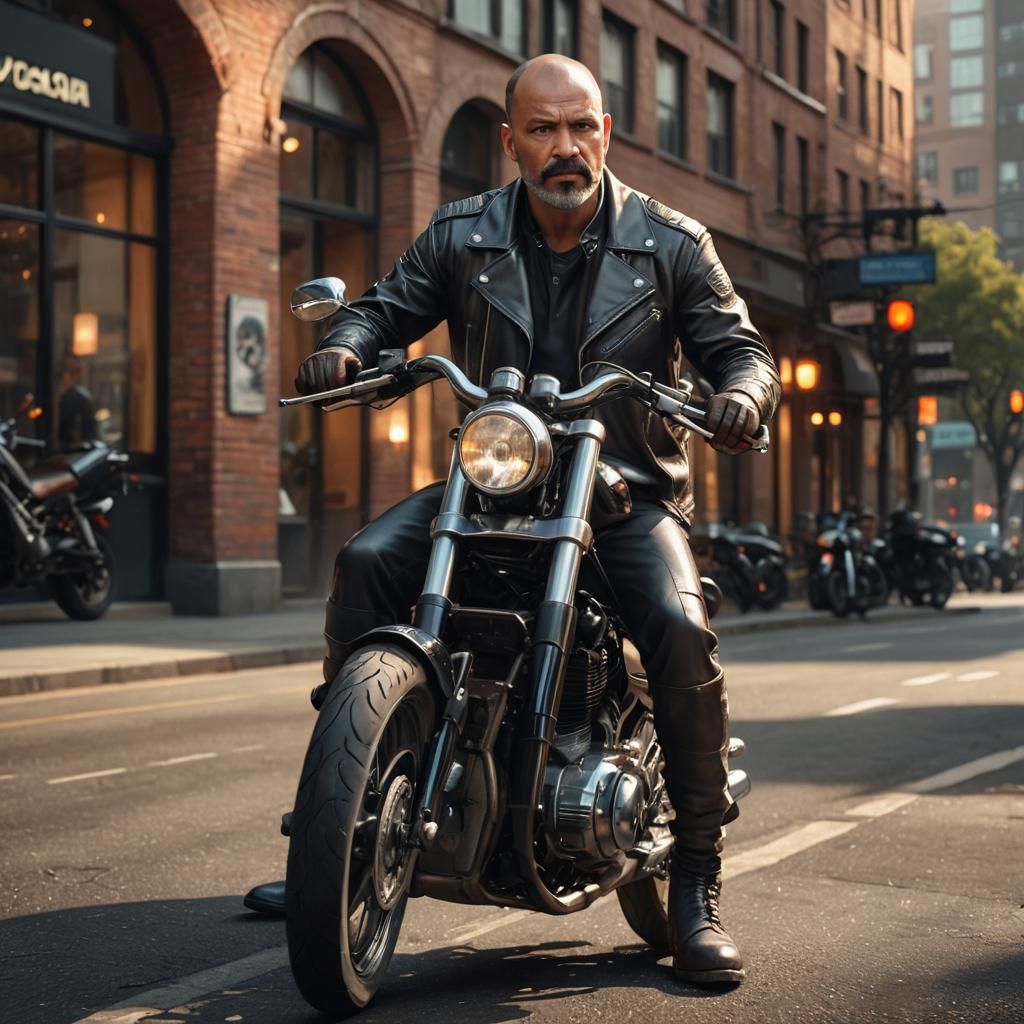 Motorcycle Portrait in Photorealistic Digital Art