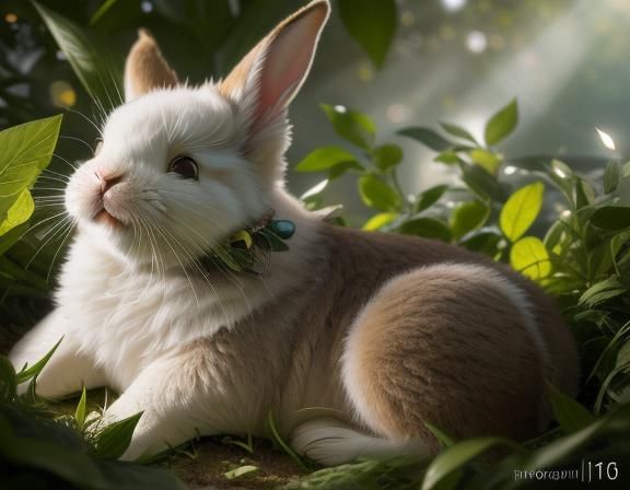 Sleeping Bunnies Under the Moonlight: Photorealistic Garden ...