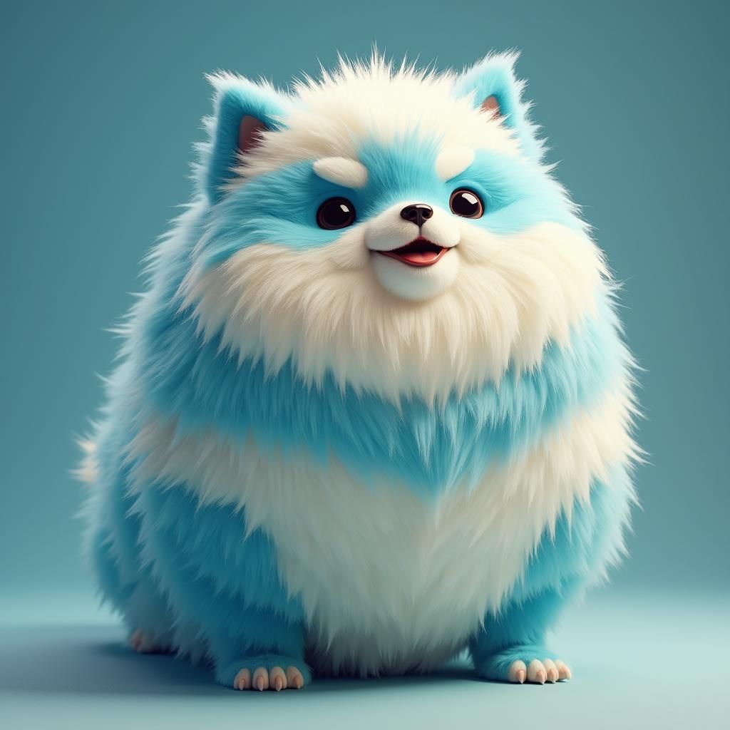 Majestic Striped Puffy Dog in Fantasy Concept Art
