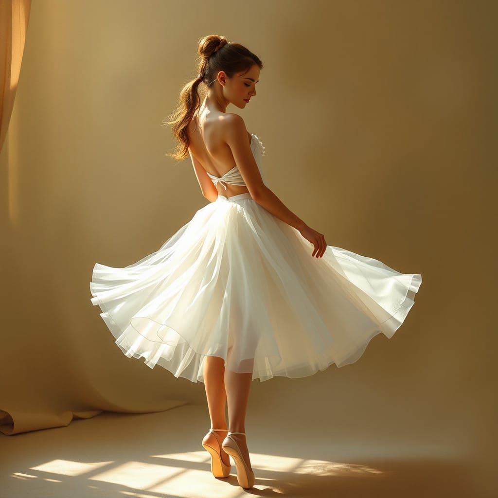 Romantic Ballerina in Soft Golden Light