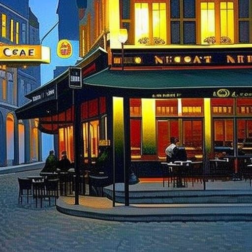 Night Cafe: A Van Gogh Inspired AI Image