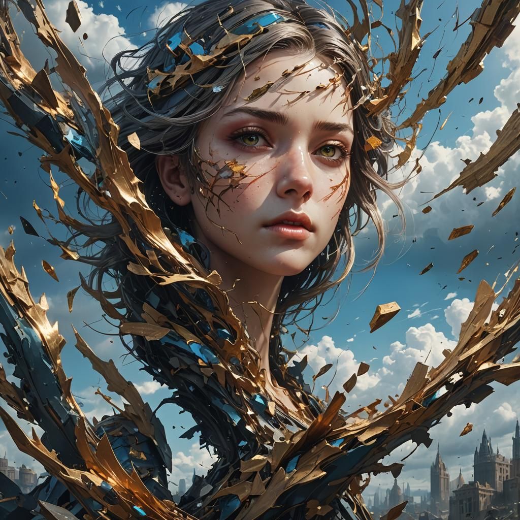 Intricately Detailed Face in Hyperrealistic Splash Art