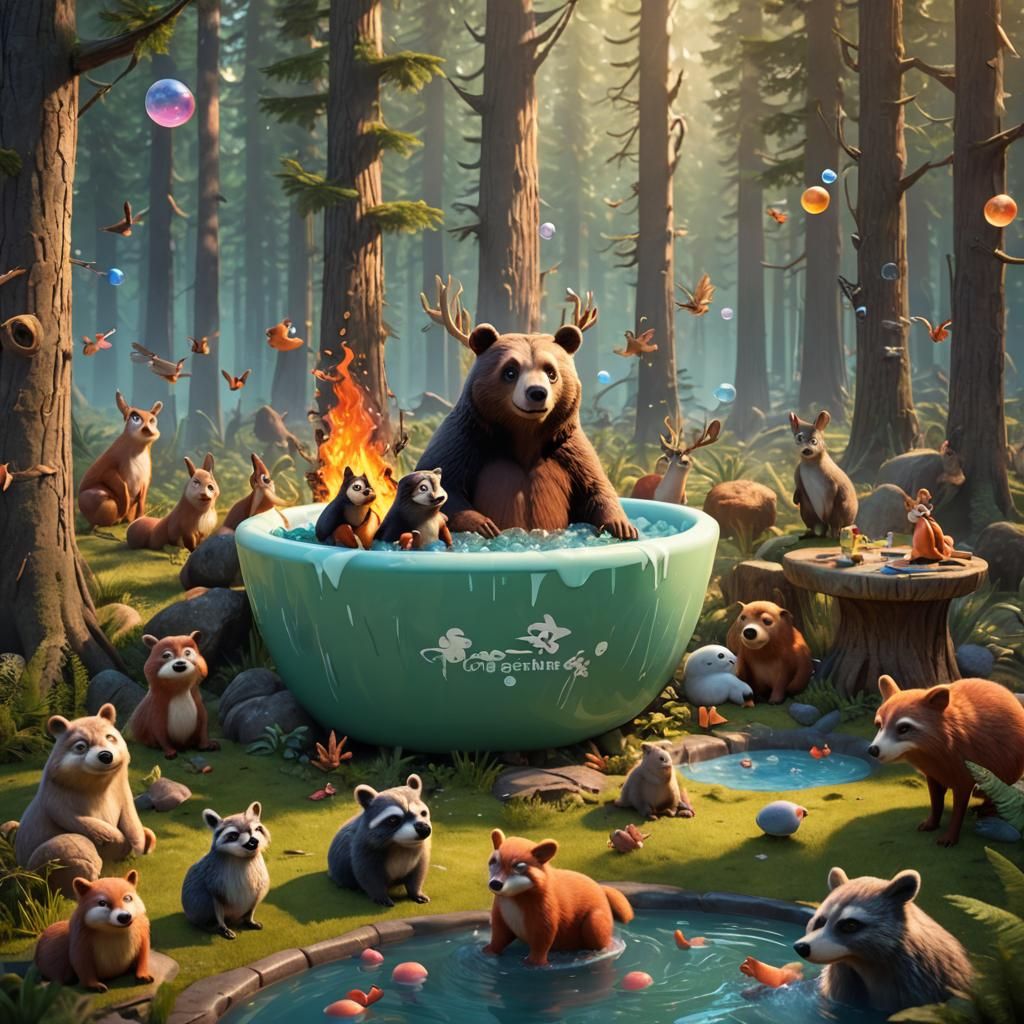 Vancouver Island Forest Bath in 3D Style