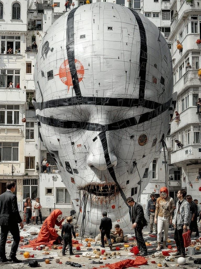 tiny people near tiny buildings