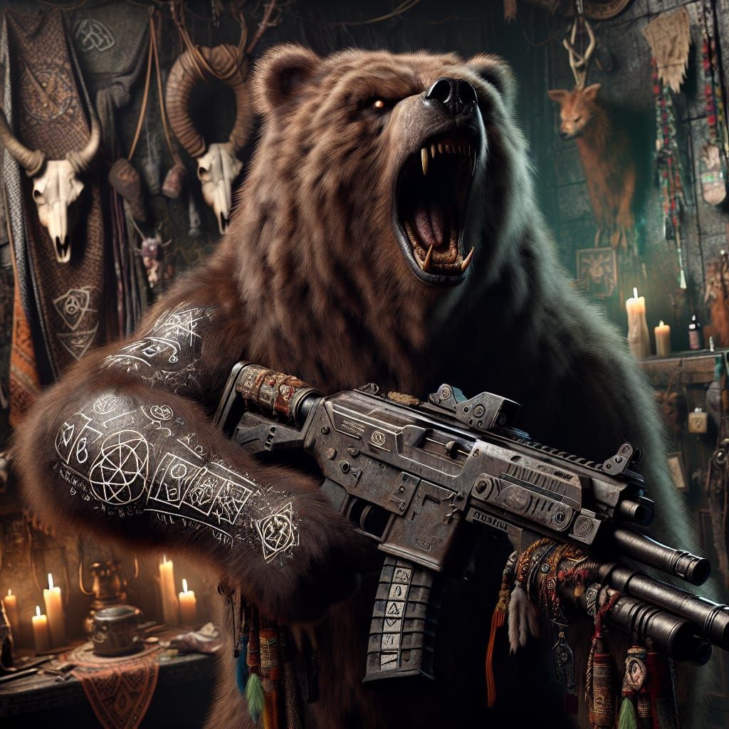 Fearsome Grizzly Bear in Witch's Grotto