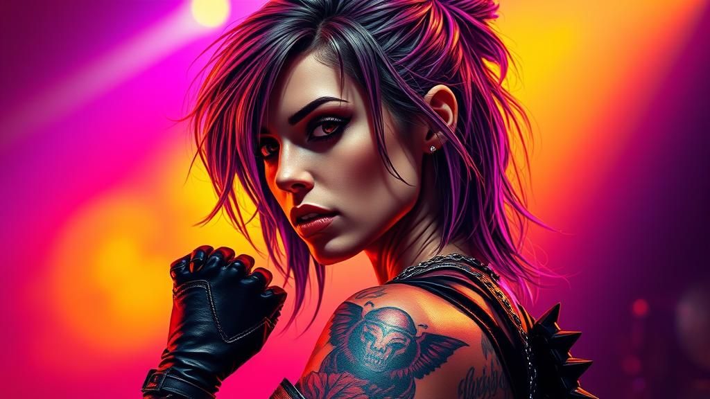 Fantasy Warrior Portrait in Gothic Rock Style