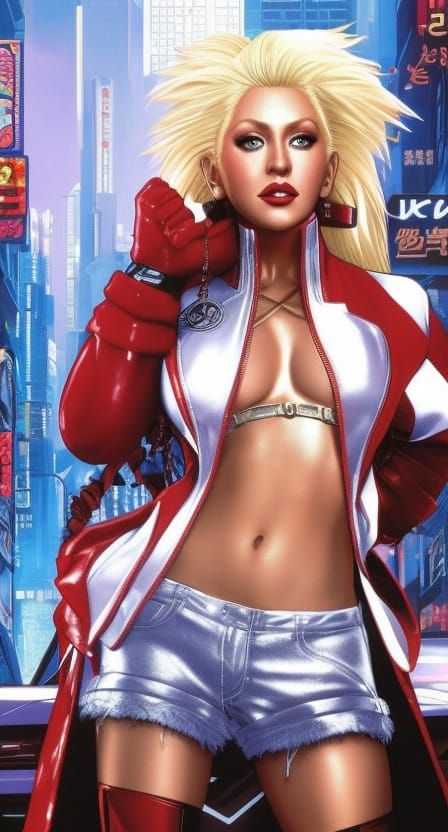 Christina Aguilera as Streets of Rage Anime Character