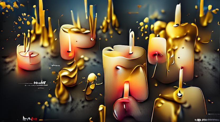 Abstract Golden Candles in HD