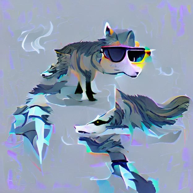 Cool Wolf Portrait Generated by AI