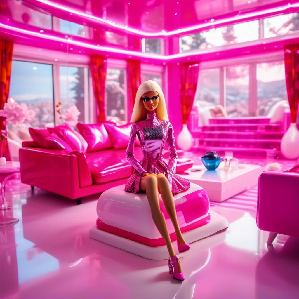 Barbie's Dream House: A Hyperrealistic Plastic Paradise