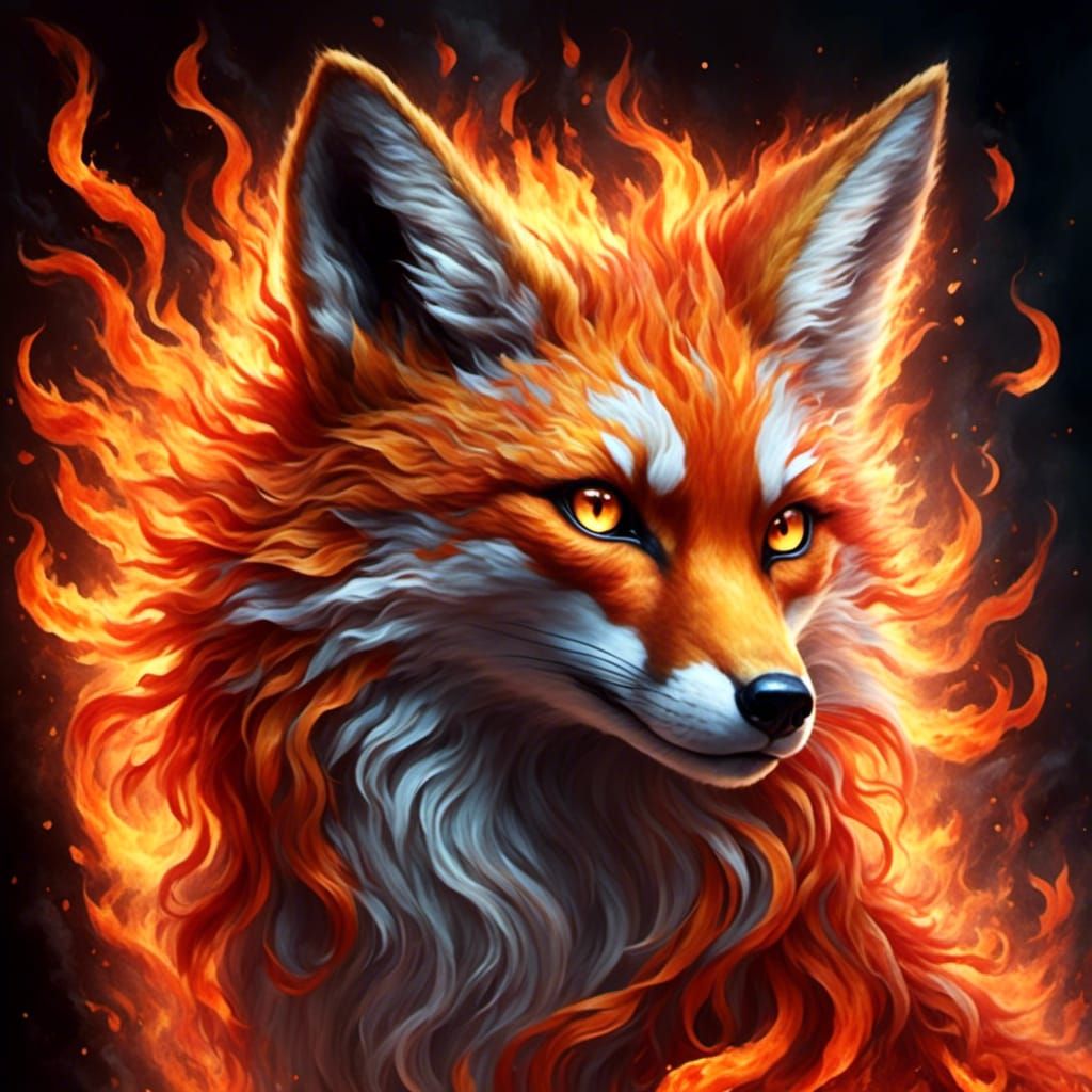 Flaming Fox with Prismatic Eyes