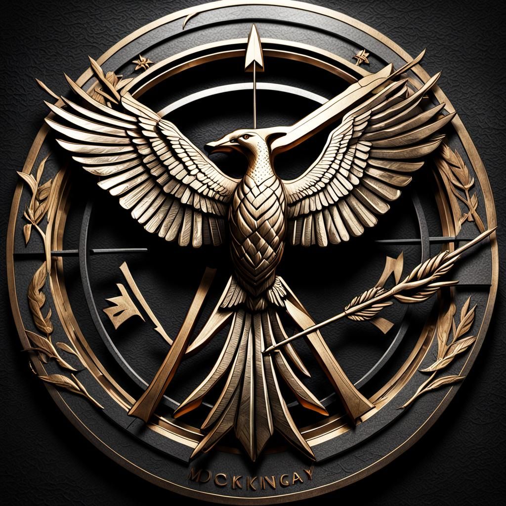 Hyperrealistic Hunger Games Mockingjay Logo