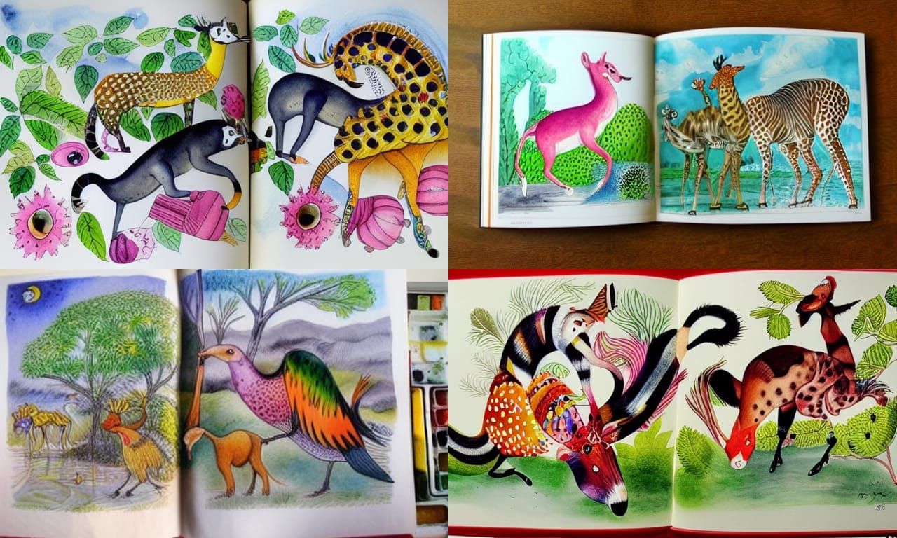 Animals in Nature: Joyful Watercolour Naive Art