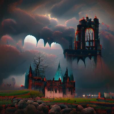 Ominous Gothic Castle Illustration in 8k