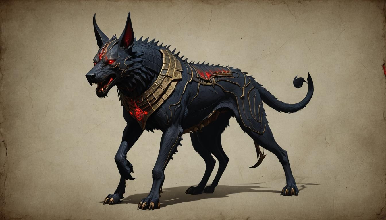 Anubis Hellhound Concept: Fantasy Horror Design