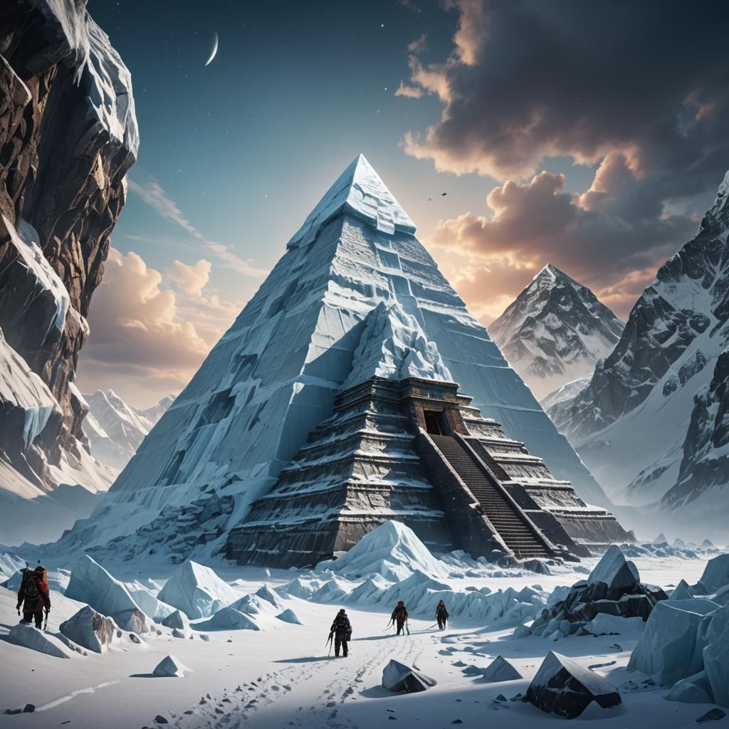 Dangerous Himalayan Ice Pyramid: Detailed Matte Painting
