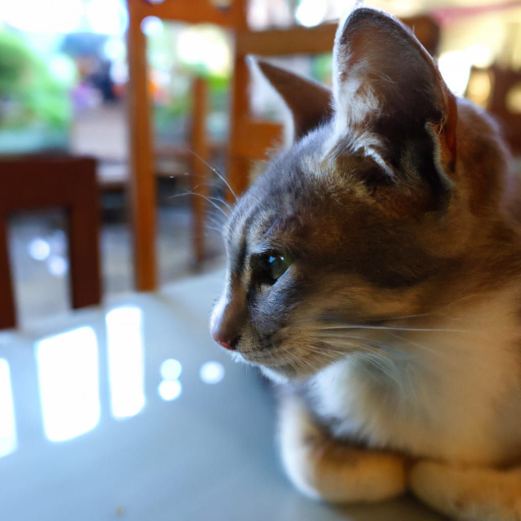 Cat Sitting on a Table