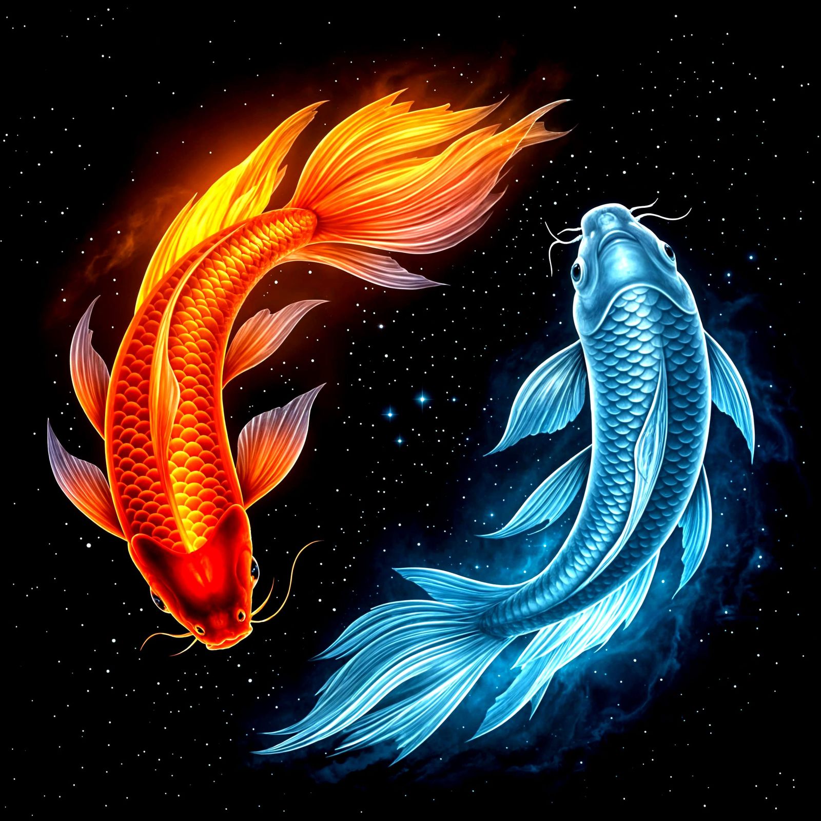 Glowing Zodiac Fish in Celestial Harmony
