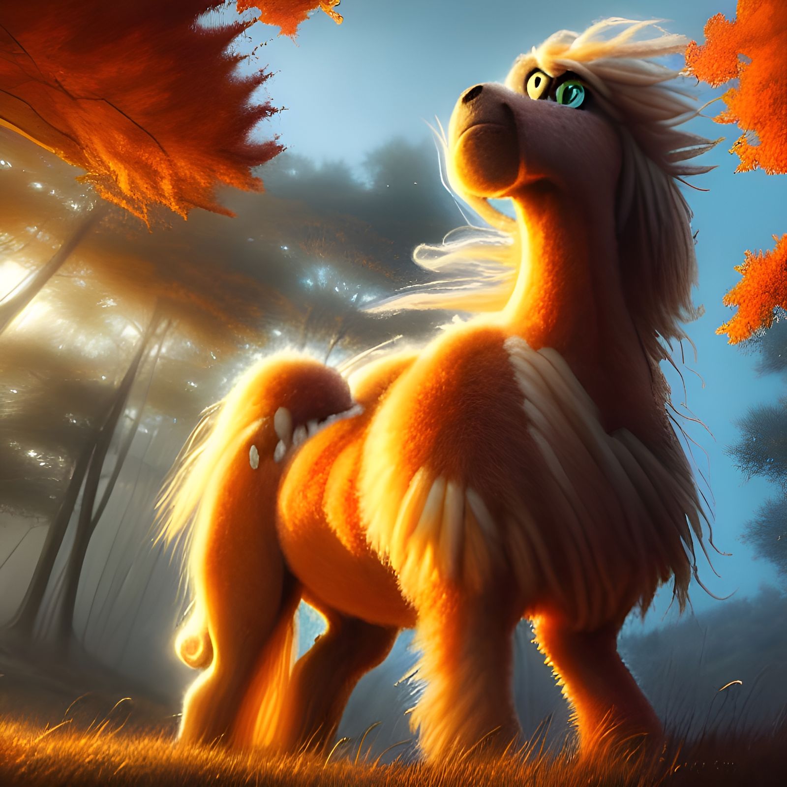 Monster Autumn Horse in Detailed Digital Art