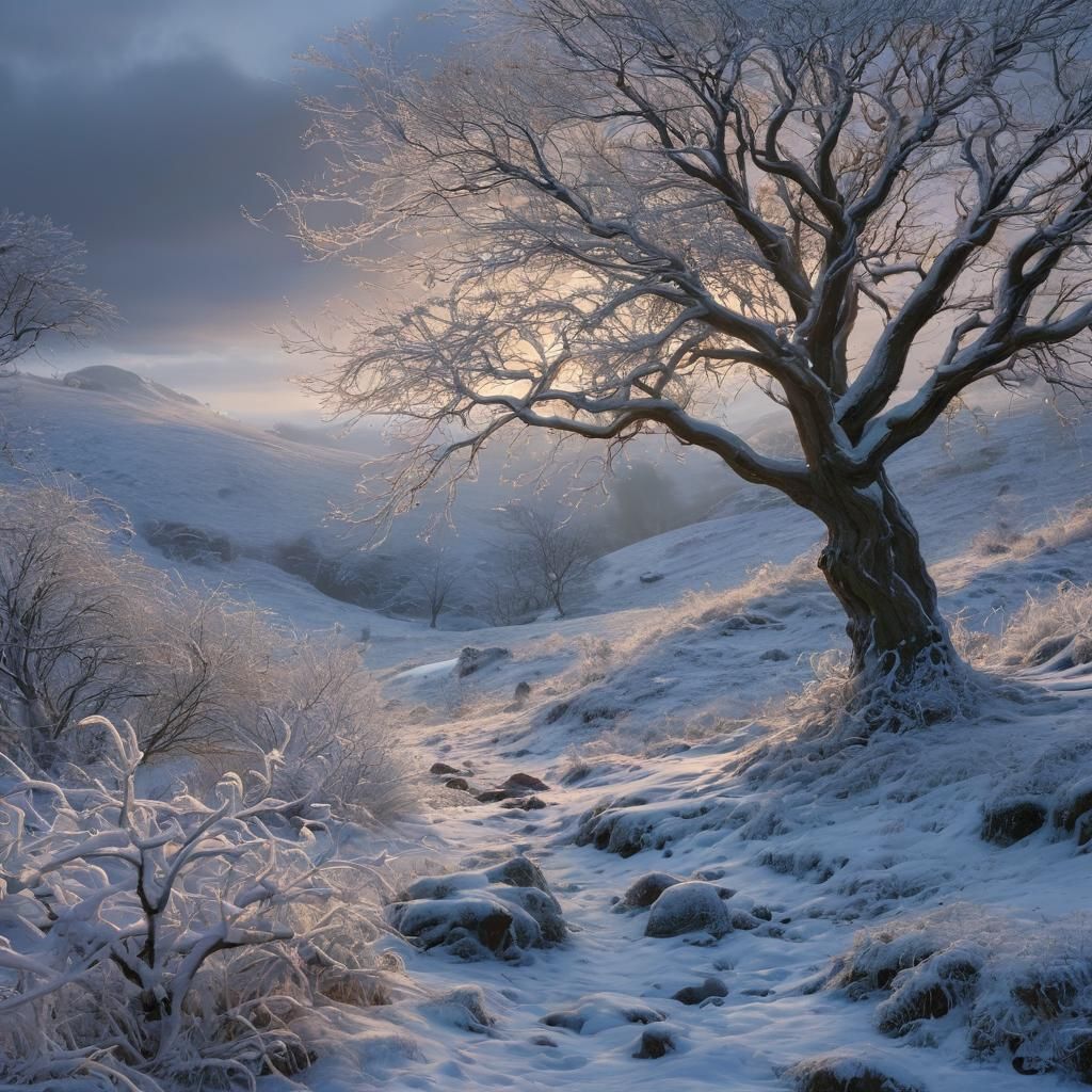 Winter Evening in Scotland: A Whimsical Fantasy Art