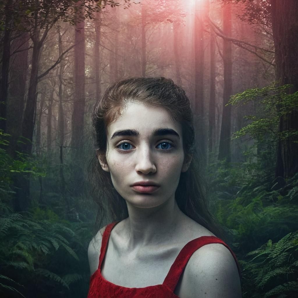 Hyperrealistic Portrait in Forest with Soft Lighting