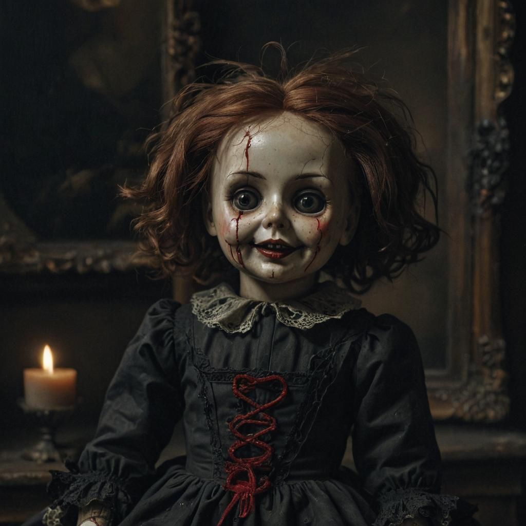 Creepy Doll in Baroque Chiaroscuro Style