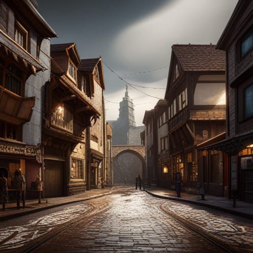 Fantastical Street Owl in Detailed Matte Painting