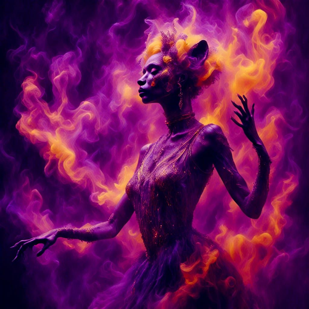 Glittering Ghost Cheetah in Dark Fantasy Art