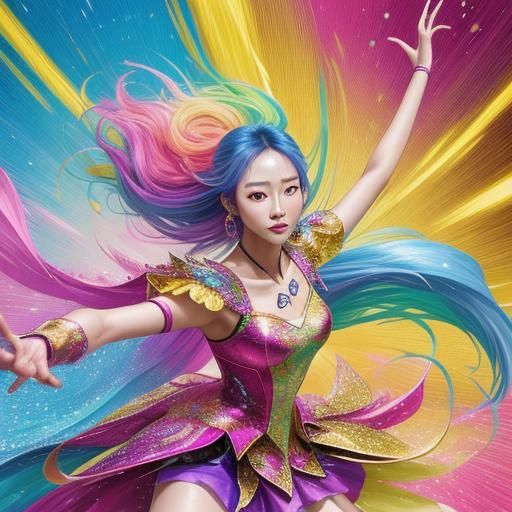 K-Pop Idol Wonyoung Dances with Vibrant Energy