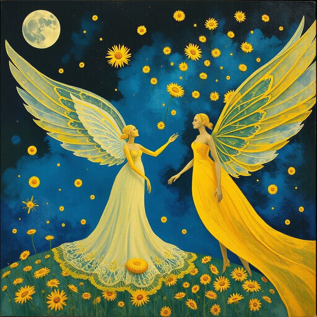 Surreal Ethereal Scene in Style of Miro and Woodroffe