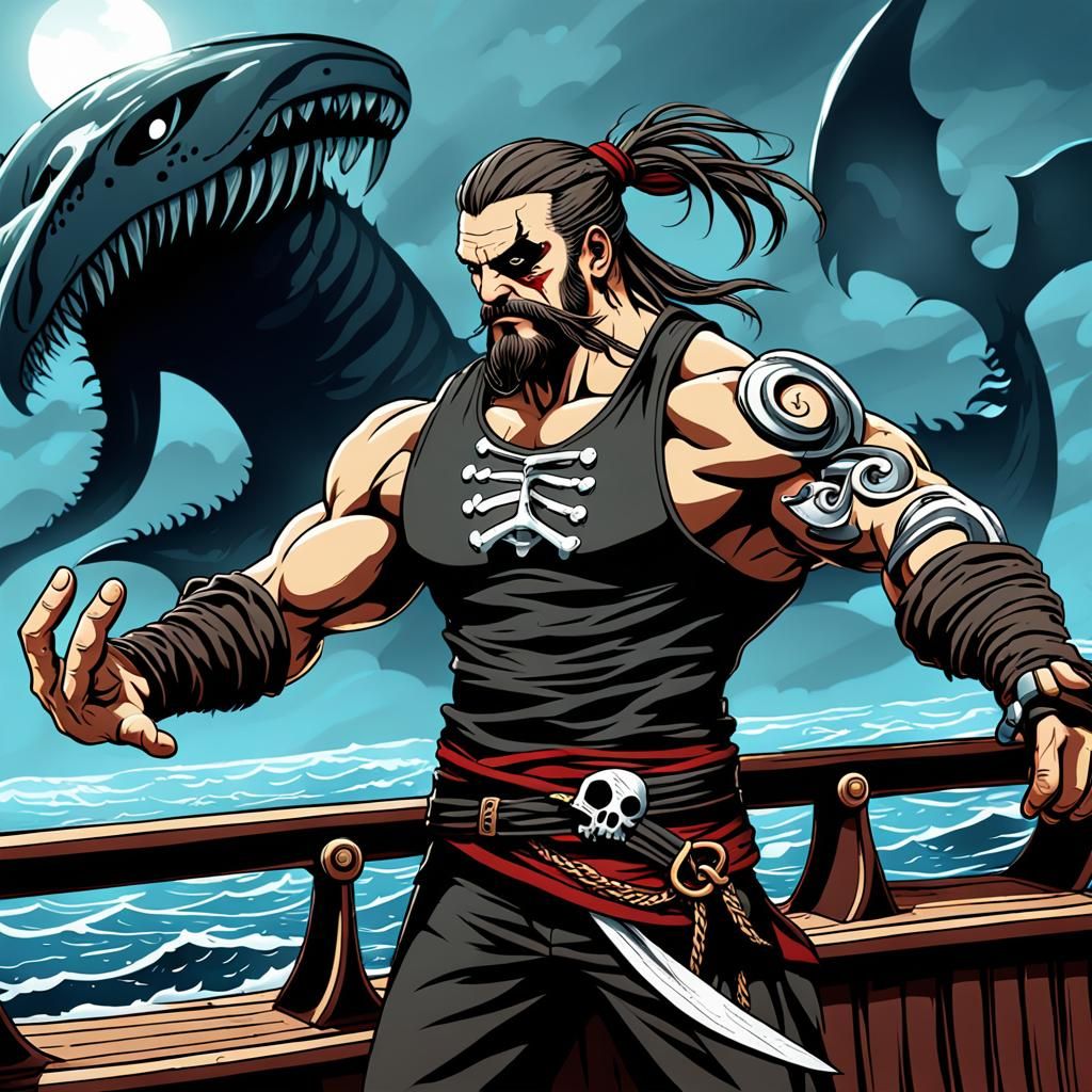 Pirate 'No-Fingers' on the Dark Leviathan