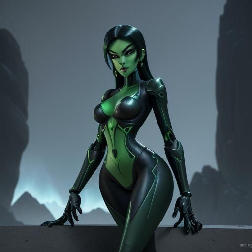 Shego as Dragon: Sci-Fi Mech Art