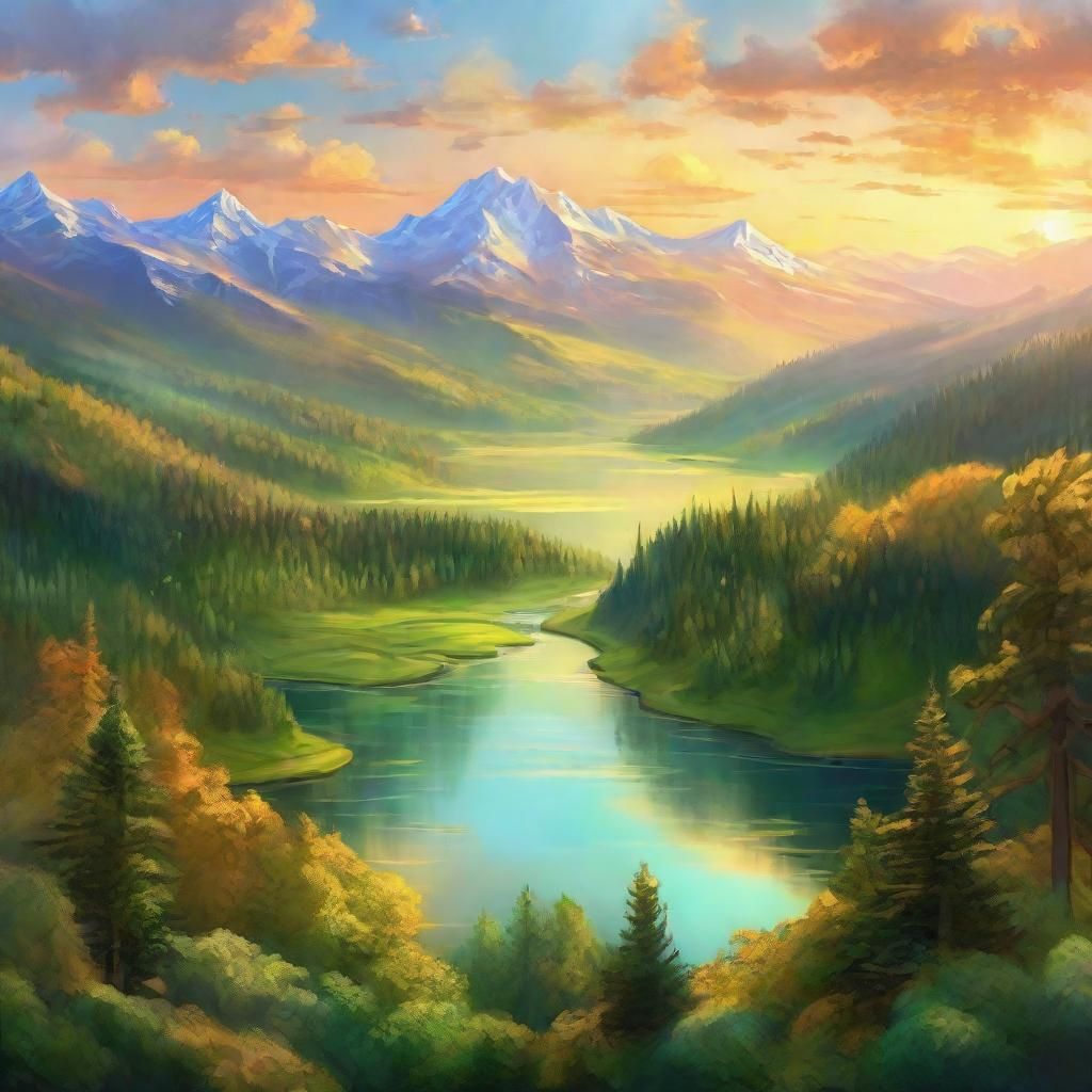 Surreal Landscape Revealed in Vibrant Oil Painting Style
